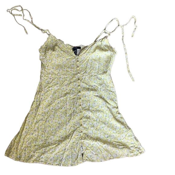 FOREVER 21 medium yellow floral spaghetti strap tank - Picture 1 of 9